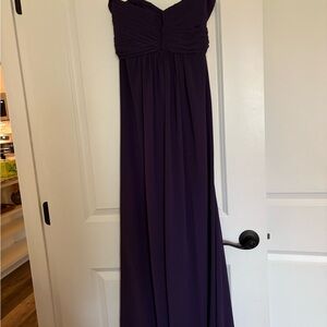 David's Bridal Strapless Purple Dress